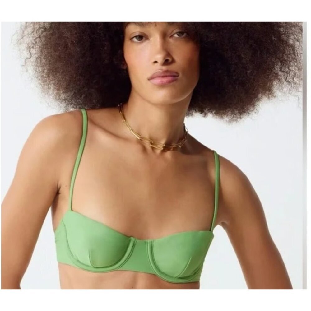 J Crew Womens Size 32C Balconette Underwire Bikini Top Rustic Willow‎ BX612 2734